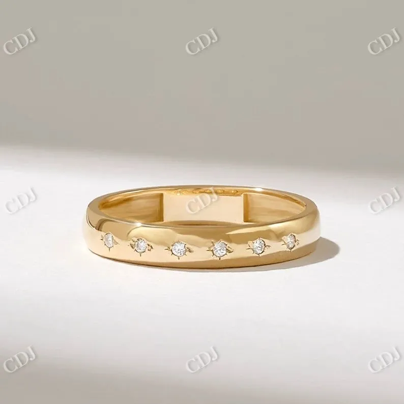 0.06CTW Round Cut Minimalist Lab Grown Diamond Wedding Band