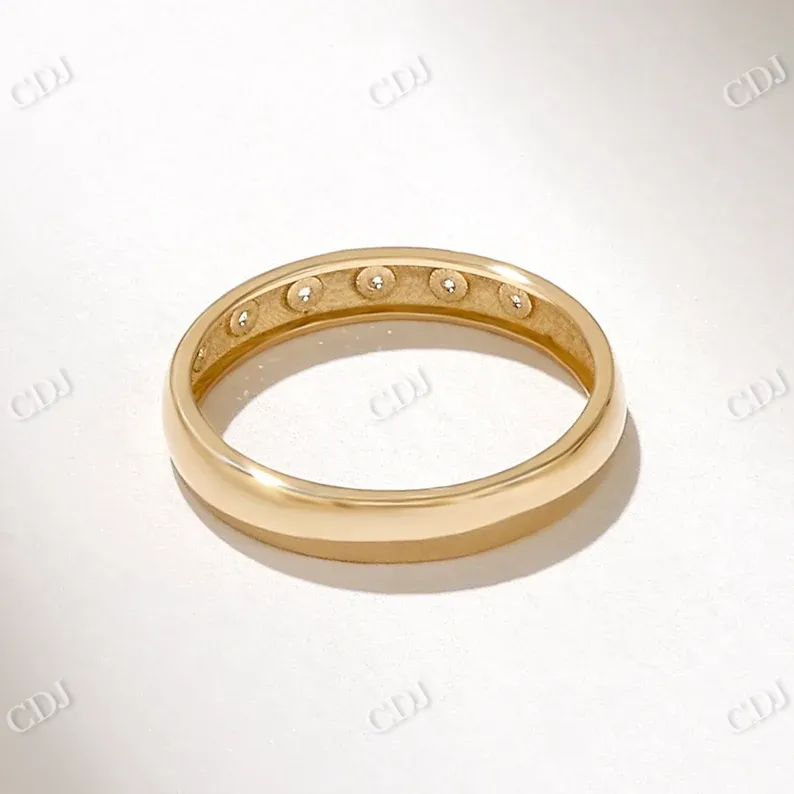 0.06CTW Round Cut Minimalist Lab Grown Diamond Wedding Band