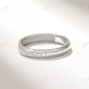 0.06CTW Round Cut Minimalist Lab Grown Diamond Wedding Band