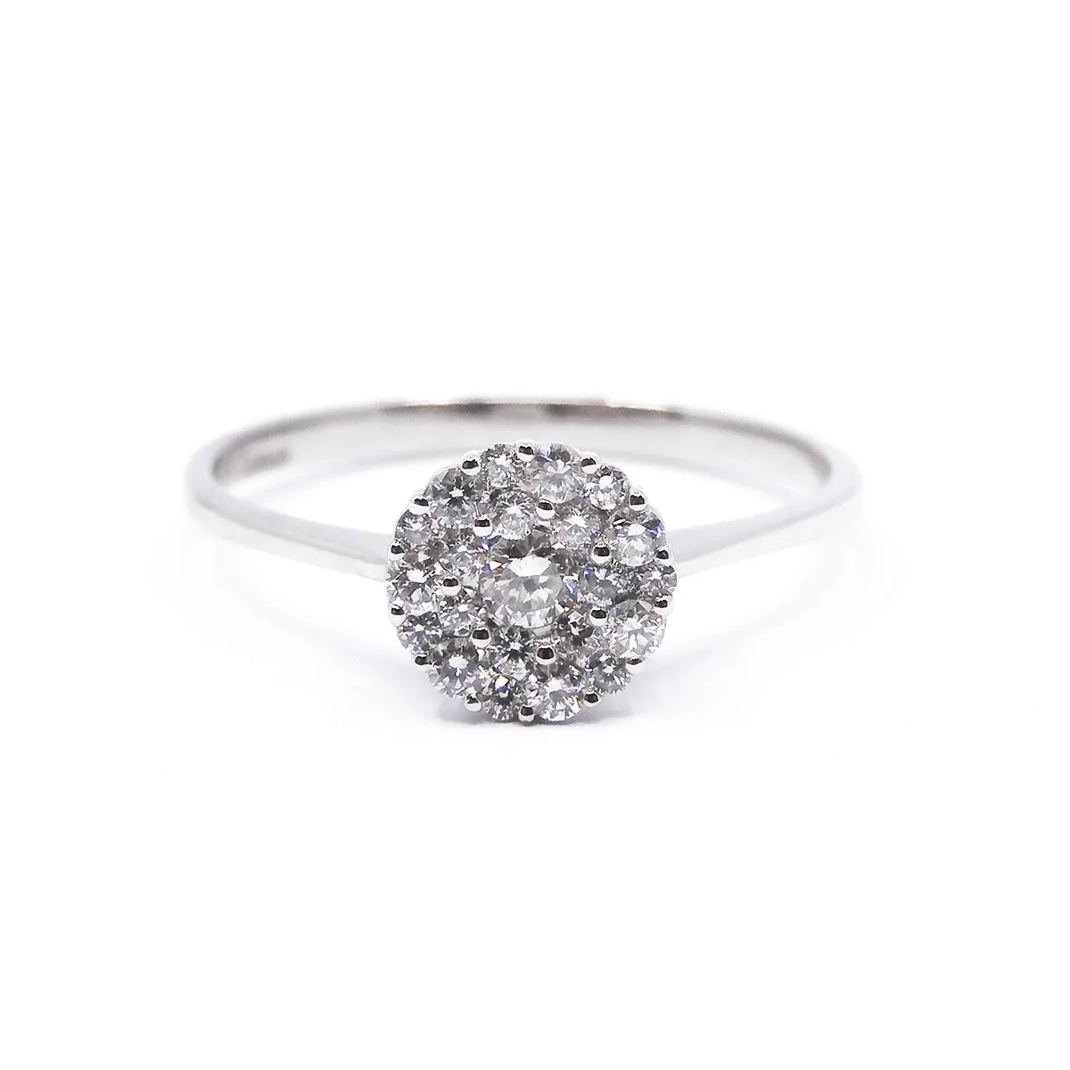 0.74ct Diamond Cluster Ring | Pre-Loved | 18K White Gold