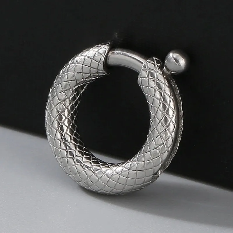 1 Piece 18*4mm 304 Stainless Steel 18K Gold Plated Circle Pendant 弹簧扣 Jewelry Buckle