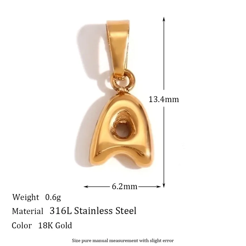 1 Piece 304 Stainless Steel 18K Gold Plated Letter Polished Pendant