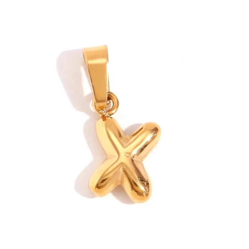 1 Piece 304 Stainless Steel 18K Gold Plated Letter Polished Pendant