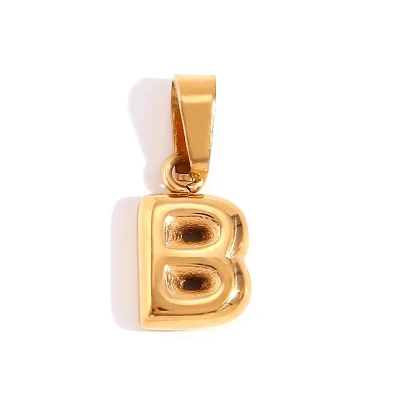 1 Piece 304 Stainless Steel 18K Gold Plated Letter Polished Pendant