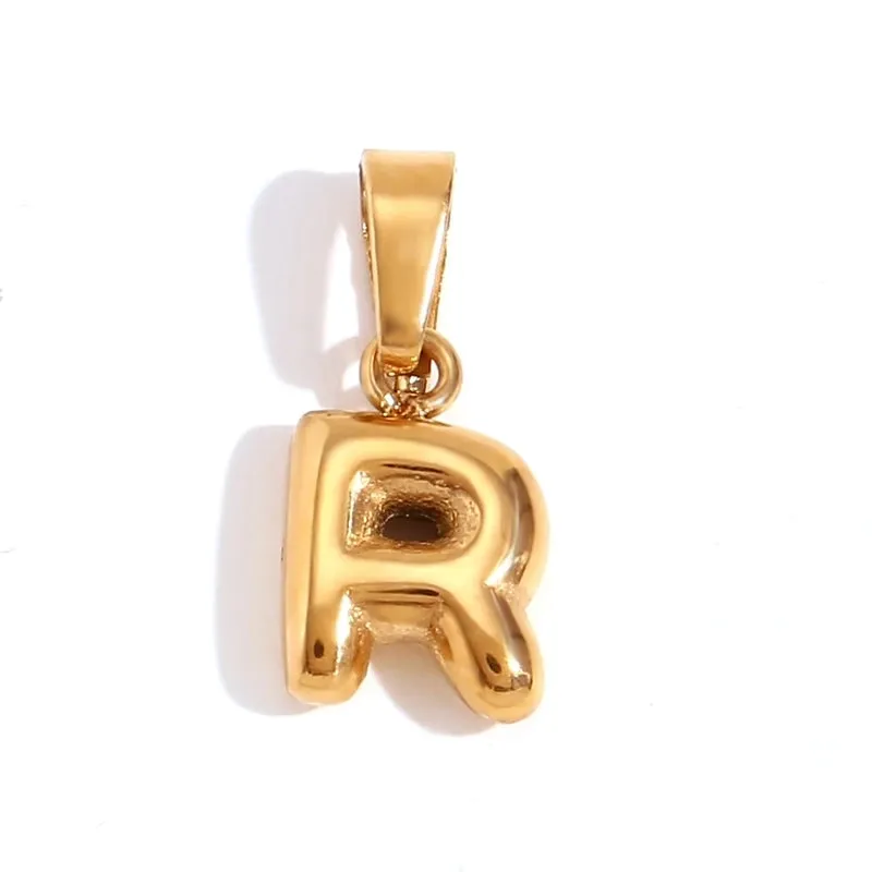 1 Piece 304 Stainless Steel 18K Gold Plated Letter Polished Pendant