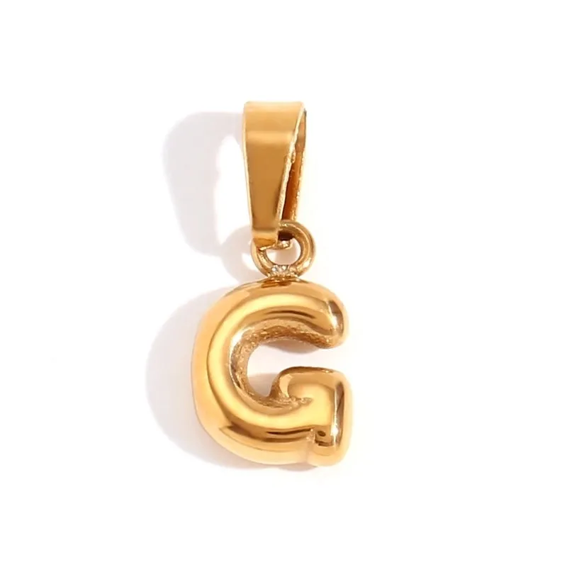 1 Piece 304 Stainless Steel 18K Gold Plated Letter Polished Pendant