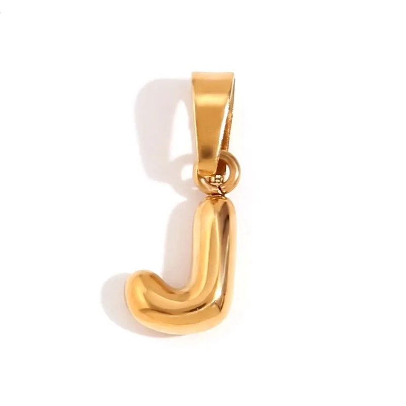 1 Piece 304 Stainless Steel 18K Gold Plated Letter Polished Pendant