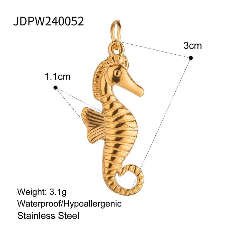 1 Piece 304 Stainless Steel Cross Hippocampus Heart Shape Hair Accessories Card Bracelet Card Earring Card