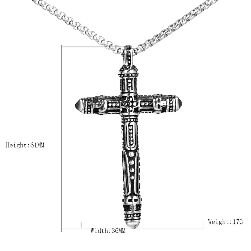 1 Piece 304 Stainless Steel None Rhodium Plated Cross Pendant