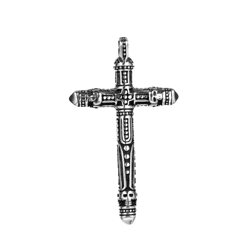 1 Piece 304 Stainless Steel None Rhodium Plated Cross Pendant