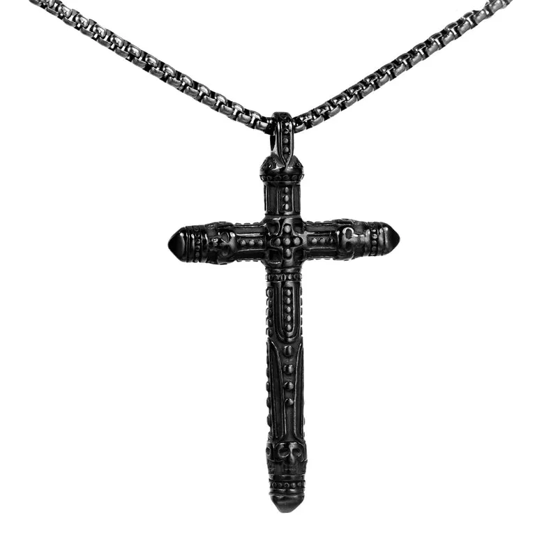 1 Piece 304 Stainless Steel None Rhodium Plated Cross Pendant