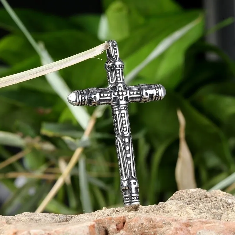 1 Piece 304 Stainless Steel None Rhodium Plated Cross Pendant