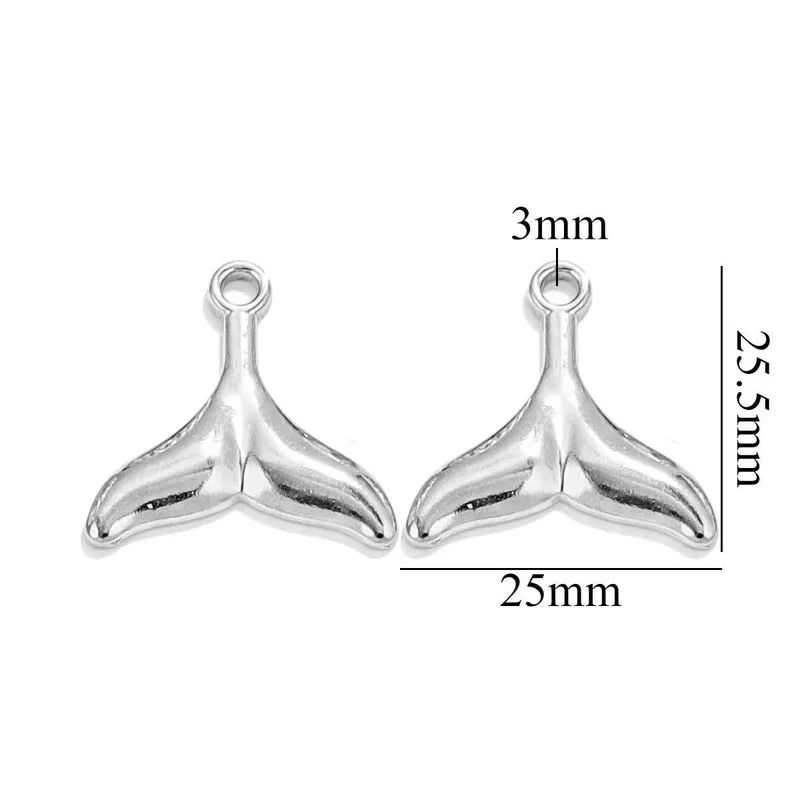 10 PCS/Package 304 Stainless Steel Starfish Dolphin Pendant