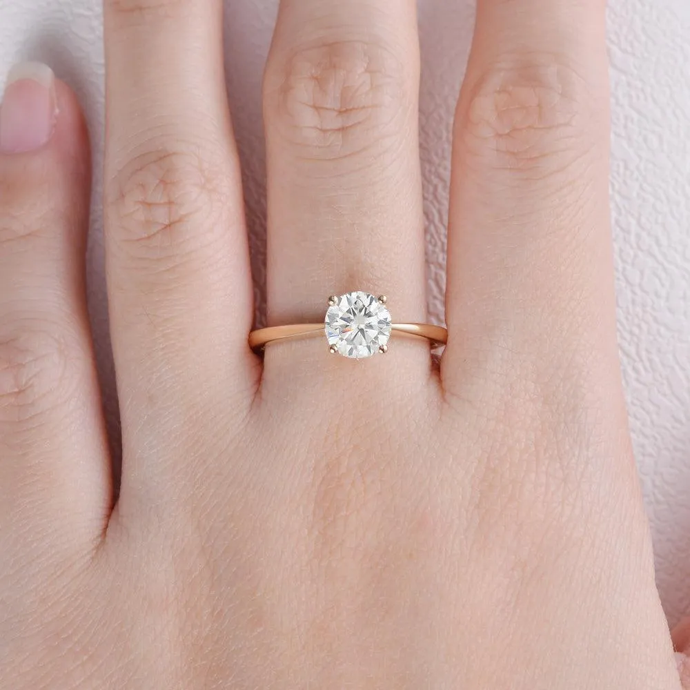 1.0ct Classic 4 Prongs Yellow Gold Ring