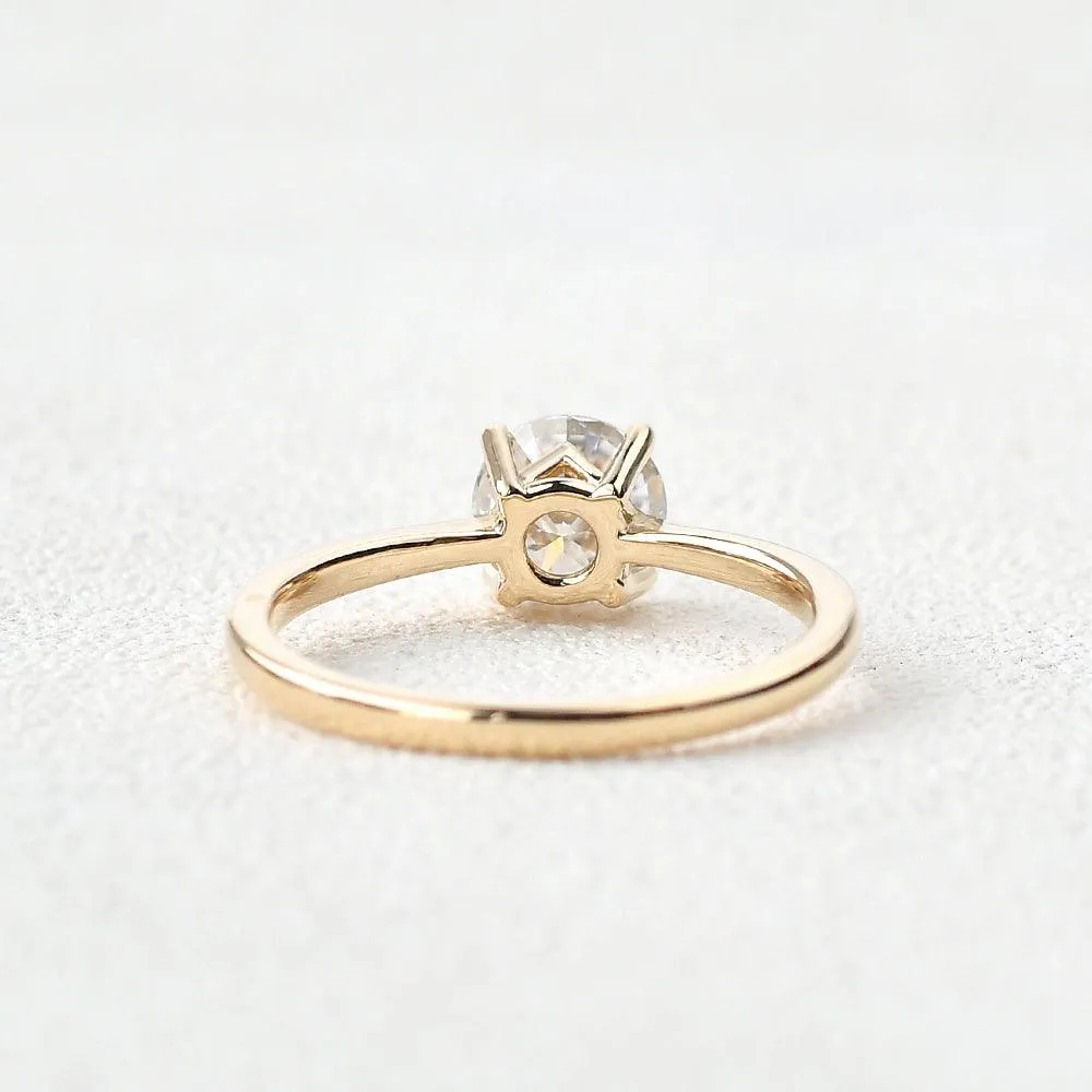 1.0ct Classic 4 Prongs Yellow Gold Ring