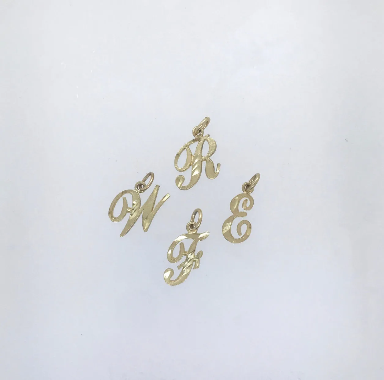 10k Gold Cursive Letter Pendant