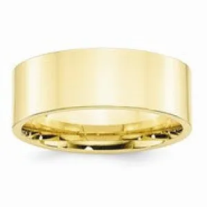 10k Yellow Gold 8mm Standard Flat Comfort Fit Wedding Band Ring