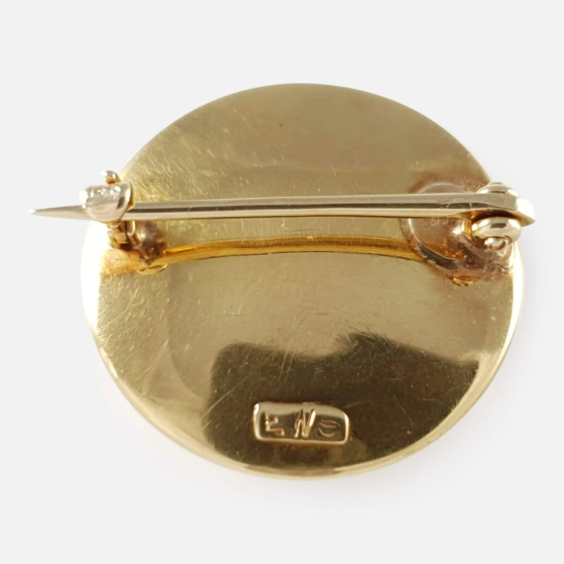 14ct Crystal Intaglio Fishing Brooch Circa 1920s