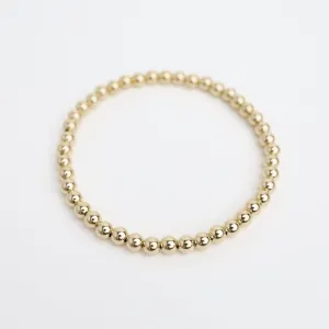 14k Bead Stretch Bracelet