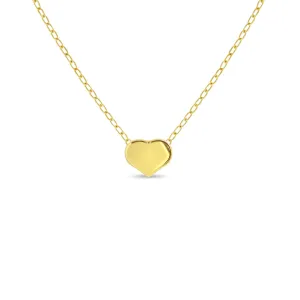 14k Gold Mini Puffed Heart Women's Necklace