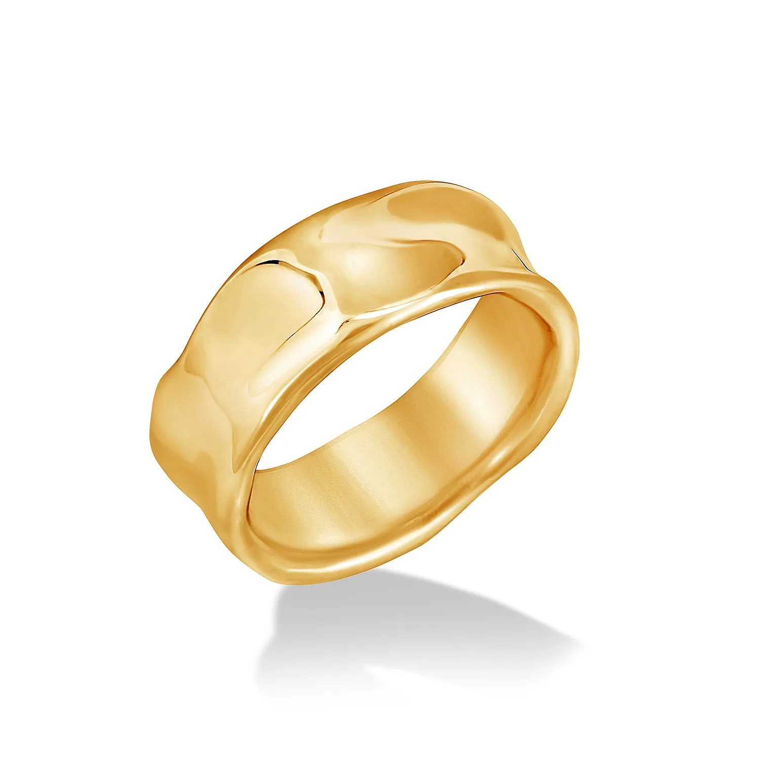 14k Gold Wide Waterfall Ring