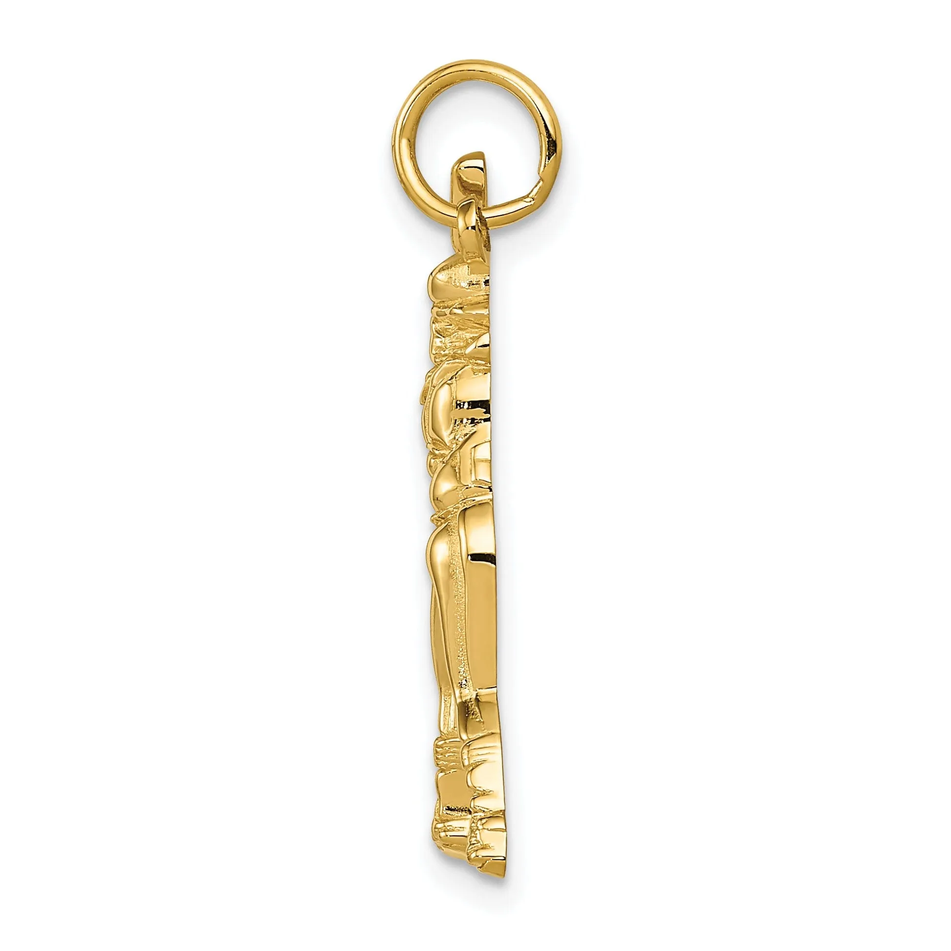 14k Yellow Gold Female Baseball Batter Pendant