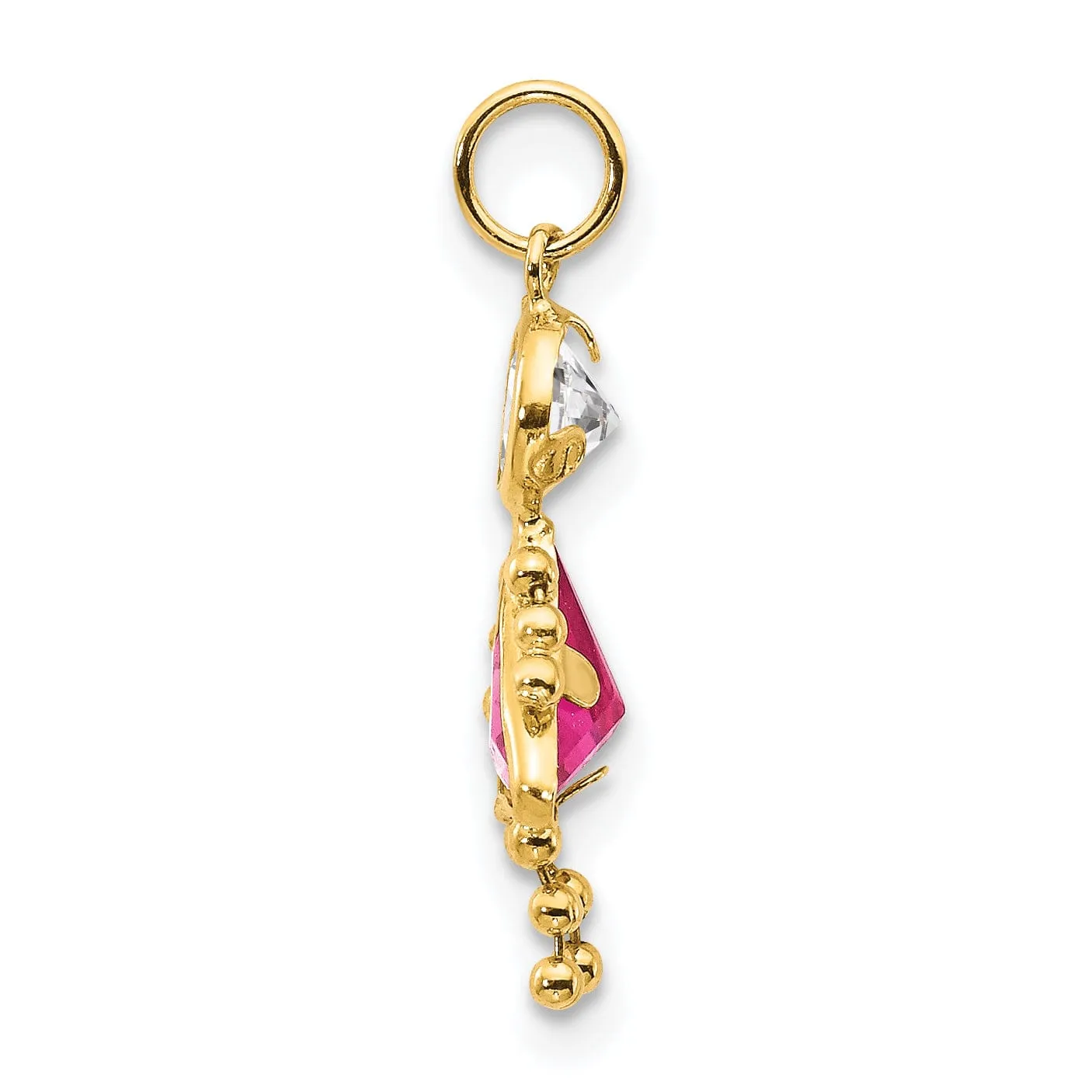 14k Yellow Gold October Girl Gemstone Charm