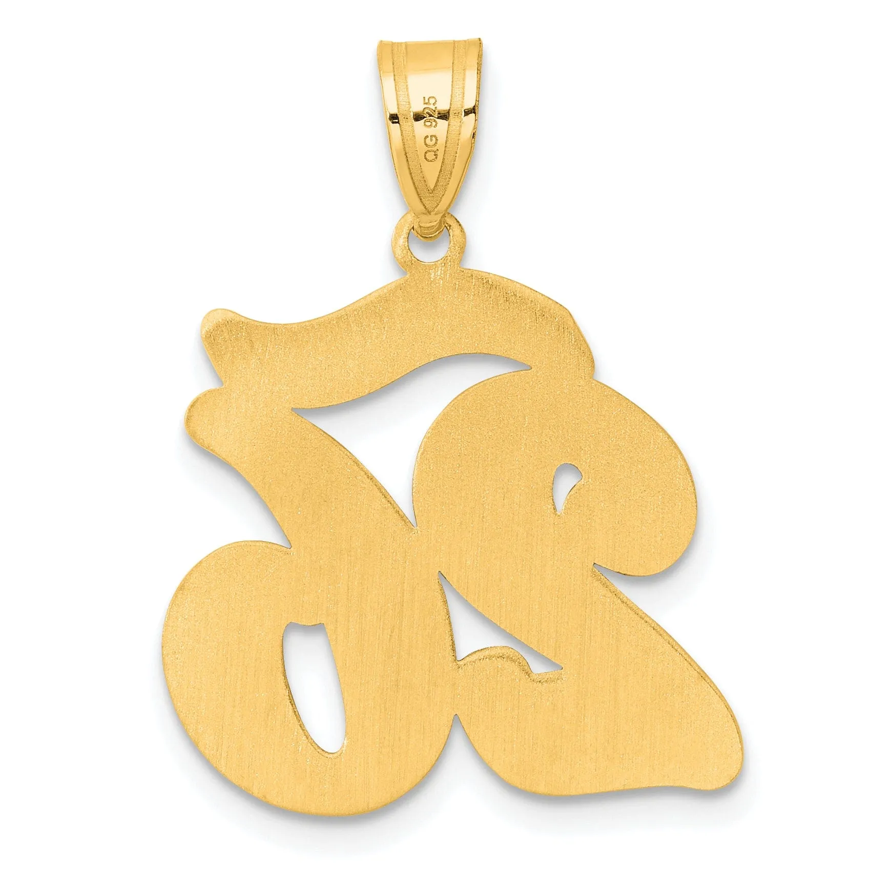 14k Yellow Gold Polished Finish Script Design Number 26 Charm Pendant