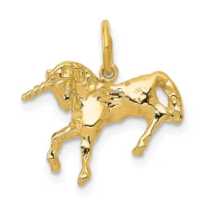 14k Yellow Gold Unicorn Charm