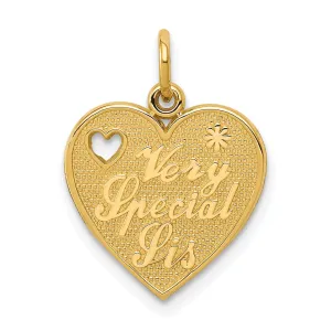 14k Yellow Gold Very Special Sister Charm