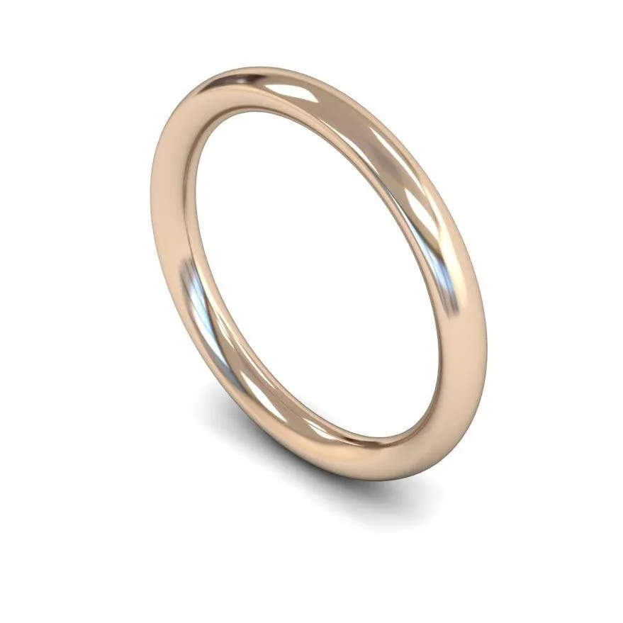 18ct Rose Gold Heavy Weight Traditional Court 2.5mm Wedding Ring