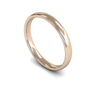 18ct Rose Gold Light Weight Slight Court 2mm Wedding Ring