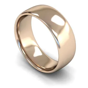 18ct Rose Gold Medium Weight Slight Court 8mm Wedding Ring