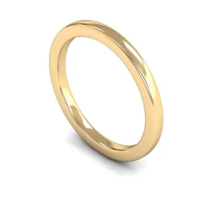 18ct Yellow Gold Heavy Weight Edged Slight Court 2mm Wedding Ring