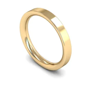 18ct Yellow Gold Heavy Weight Flat Court 3mm Wedding Ring