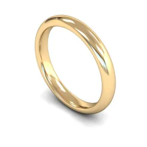 18ct Yellow Gold Heavyweight Traditional Court/Flat Edge 3mm Wedding Ring