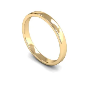 18ct Yellow Gold Light Weight Edged Slight Court 2.5mm Wedding Ring