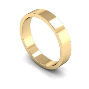 18ct Yellow Gold Light Weight Flat 4mm Wedding Ring