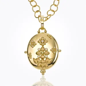 18K Fiori Buddha Locket with diamond