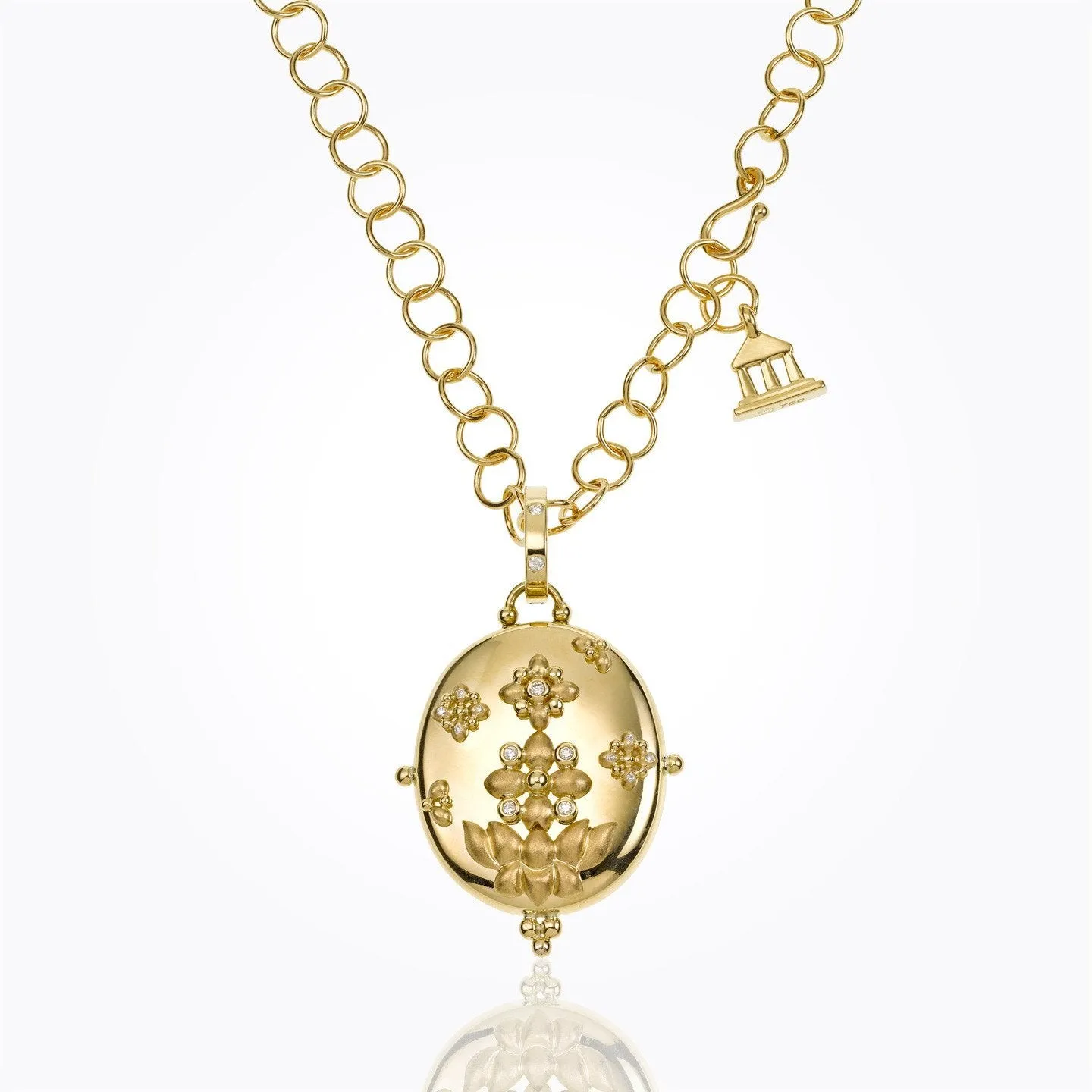 18K Fiori Buddha Locket with diamond