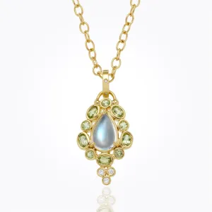 18K Small Artemis Pendant with mix gemstone