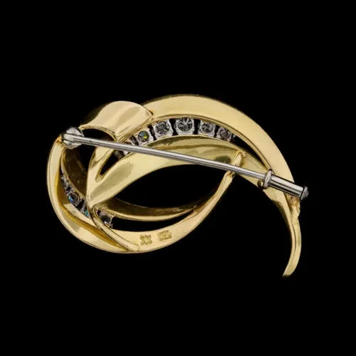 18Kt Gold Diamond Brooch