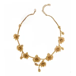 18" Goldtone Orchid Necklace