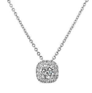 3.00 Carat Princess Cut Diamond Halo Pendant