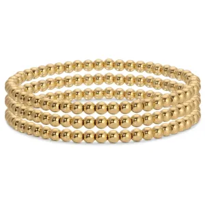 4mm Gold Beaded Stretch Bracelet