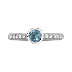 5mm Blue Topaz Granular Dotty Twinkle Ring