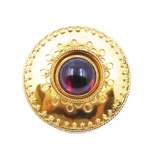 6.4ct Victorian Cabachon Garnet Brooch | Pre-Loved | 18K Yellow Gold