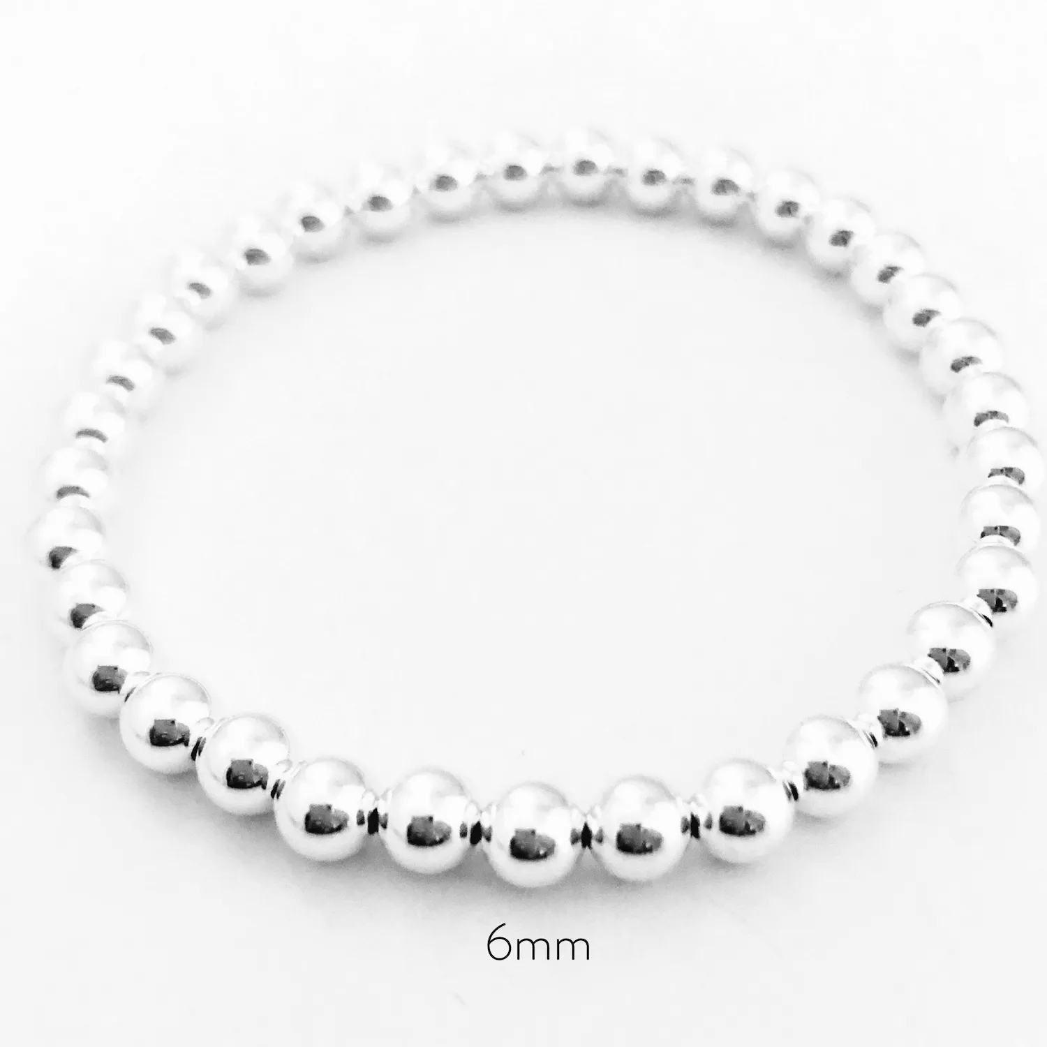 6mm Silver-filled Bead Bracelet