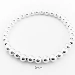 6mm Silver-filled Bead Bracelet