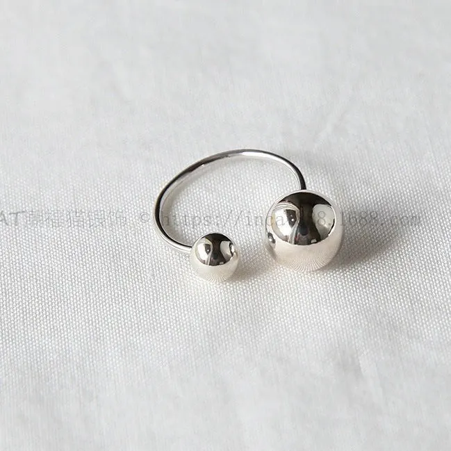 925 Sterling Silver Minimalist Circle Round Geometric Silver Polishing Rings